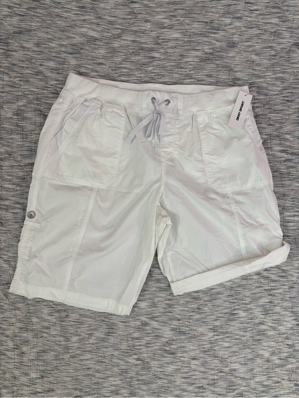 DKNY Sport White Bermuda Shorts Sz XL NWT | DKNY Sport Women Bermuda Shorts - - Picture 4 of 9